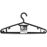 PlasticForte Kledinghangers - 15x - zwart - kunststof - 40 cm - kleerhangers