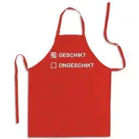 Benza Schort Geschikt of Ongeschikt - Grappige/Leuke/Mooie/Luxe Keukenschort - Rood