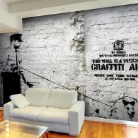 Artgeist Fotobehang – Behangpapier - Fotobehang - Banksy - Graffiti Area 350x245 -