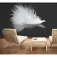 Artgeist Fotobehang – Behangpapier - Fotobehang - White feather 200x154 -