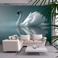 Artgeist Fotobehang – Behangpapier - Fotobehang - Witte zwaan 400x309 -