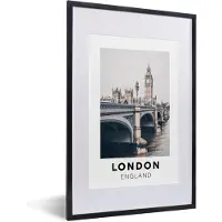PosterMonkey Fotolijst incl. Poster - Londen - Engeland - Brug - 40x60 cm - Posterlijst