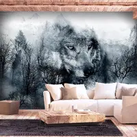Artgeist Fotobehang – Behangpapier - Fotobehang - Mountain Predator (Black and White) 150x105 -