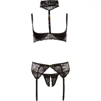 Abierta Fina - Verleidelijke kant - lingerie set (trio)