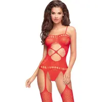 Penthouse Lingerie Penthouse - Hot Nightfall catsuit open kruis - Rood