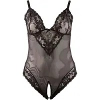 Cottelli Plus Size - body - kant - zwart - XXXXL