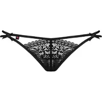 Obsessive Intensa - dames string - dubbele bandjes - kant - zwart - L/XL