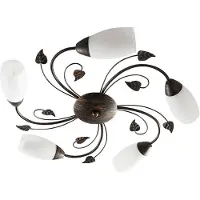 LINDBY Plafondlamp Stefania, dimbaar, bruin / roest, Woon-/ Eetkamer, metaal, Antiek, plafondlamp