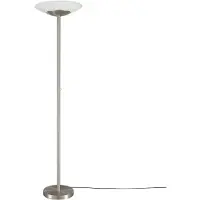 LINDBY LED-uplighter vloerlamp Ragna, dimbaar, alu / grijs / zink, Woon-/ Eetkamer, Glas, Modern, LED vloerlamp
