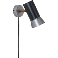 Konsthantverk Kusk wandlamp ruw ijzer/zwart leer