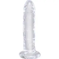 King Cock - dildo met zuignap - transparant - 15 cm