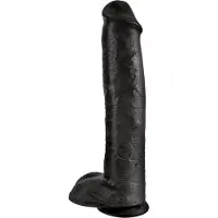 Pipedream King Cock - Zwarte Dildo met Scrotum - 38 cm - Zwart