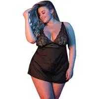 Erotic Treasure Magic Silk - Baby Doll w/ Fly Away Back & G-Set - Black