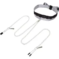 Fifty Shades of Grey - tepelklemmen met halsband - zilver
