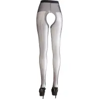 Cottelli – Open Kruis Panty met Versterkte Taille Band voor een Sensuele Uitdaging – Maat L – Zwart