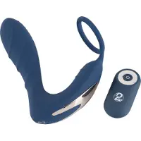 You2Toys - Prostaat vibrator met penisring - siliconen - blauw