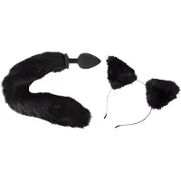 Bad Kitty – Petplay Set met Buttplug Staart en Oortjes voor een Onschuldige Poes Uitstraling – Zwart