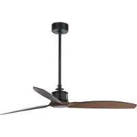 Faro Just Fan M plafondventilator, Ø 128 cm, zwart/hout - , Just Fan M, Zwart, Woonkamer, Metaal
