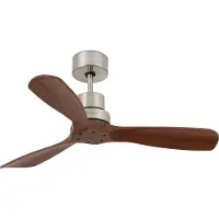 Faro Plafondventilator Mini Lantau met walnotenhout, hout donker, Woon-/ Eetkamer, Hout, Modern