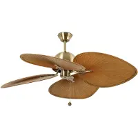 Faro Plafondventilator Cuba L, Ø 132 cm, vierbladig, oudgoud L, messing / goud, Woon-/ Eetkamer, Kunststof