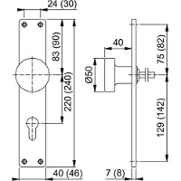 Hoppe Knopschild 58/202 220X40 Blind F1