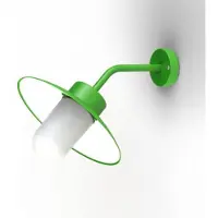 Roger Pradier Belcour Wandlamp Model 8 Green Yellow | Frosted