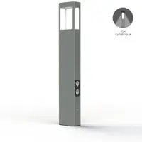 Roger Pradier Tetra Model 4 Sokkellamp Metal Grey | Built-in LED Symetric 12W + Plug