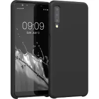 Kwmobile telefoonhoesje geschikt voor Samsung Galaxy A7 (2018) - Hoesje met siliconen coating - Smartphone case in zwart