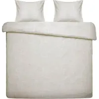 Damai dekbedovertrek Ebba - Biologisch Katoen - 200x200/220 cm - Beige + 2 kussenslopen 60x70