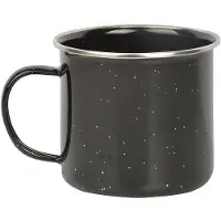 Esschert Design Dutchlander Emaille mok 490ml zwart gespikkeld