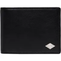 Replay Leren Portemonnee Flap Wallet Black Zwart
