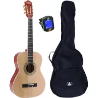 Lapaz 002 NT klassieke gitaar 3/4-formaat naturel + gigbag + stemapparaat