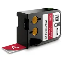 Dymo 1868763 XTL tape vinyl wit op rood 24mm (origineel)