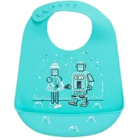 WAYS TOYS Modern-twist Slabbetje Met Opvangbak 22,5 Cm Siliconen Turquoise