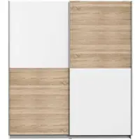 Merkloos FINLANDEK ULOS garderobe in eigentijdse stijl met eiken en wit decor - L 170,3 cm