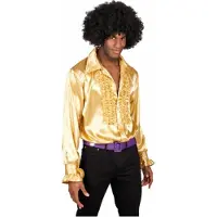 Boland Heren rouche overhemd goud M - Carnavalsblouses