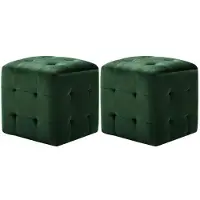 vidaXL Nachtkastjes 2 st 30x30x30 cm fluweel groen