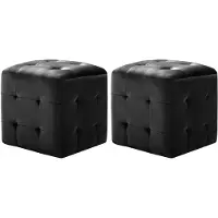 vidaXL Poef 2 st 30x30x30 cm fluweel zwart