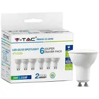 V-TAC Vt-2225 6-pack Led Spotjes - Gu10 - 5w - 400 Lm - 3000k