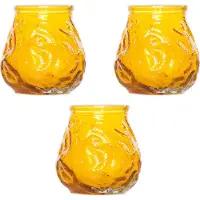 COSY&TRENDY 10x Gele Tafelkaarsen In Glazen Houders 7 Cm Brandduur 17 Uur - Waxinelichtjes