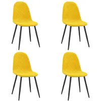 vidaXL Eetkamerstoelen 4 st fluweel mosterdgeel