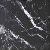 vidaXL Tafelblad 80x80 cm 6 mm gehard glas met marmeren design zwart