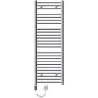 ECD-Germany Radiator Badkamerverwarming Handdoekverwarmer Elektrisch 500 X 1500 Mm Chroom Gebogen Stang 900w