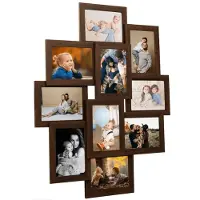 vidaXL Fotolijst voor 10x(13x18 cm) foto MDF donkerbruin