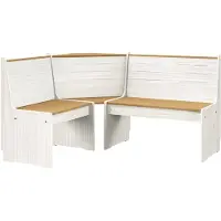 vidaXL Hoekbank REINE 151 cm massief grenenhout honingbruin en wit