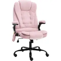 vidaXL Massagekantoorstoel fluweel roze