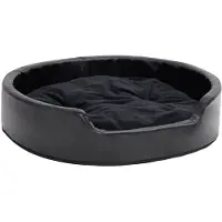 vidaXL Hondenmand 79x70x19 cm pluche en kunstleer zwart