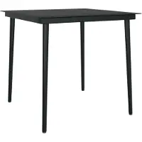 vidaXL Tuintafel 80x80x74 cm staal en glas zwart
