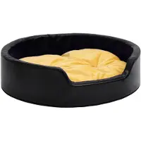 vidaXL Hondenmand 99x89x21 cm pluche en kunstleer zwart en geel