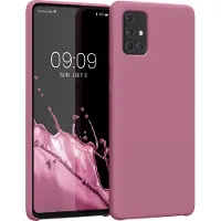 Kwmobile telefoonhoesje geschikt voor Samsung Galaxy A71 - Hoesje met siliconen coating - Smartphone case in donkerroze